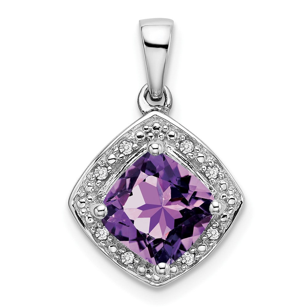 Cushion Gemstone & Diamond Pendants