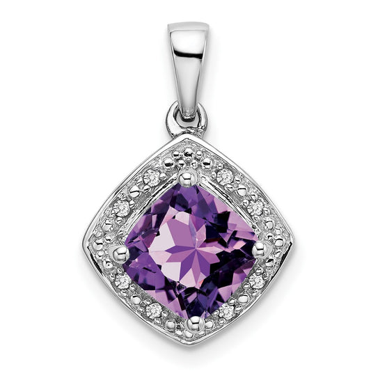 Cushion Gemstone & Diamond Pendants
