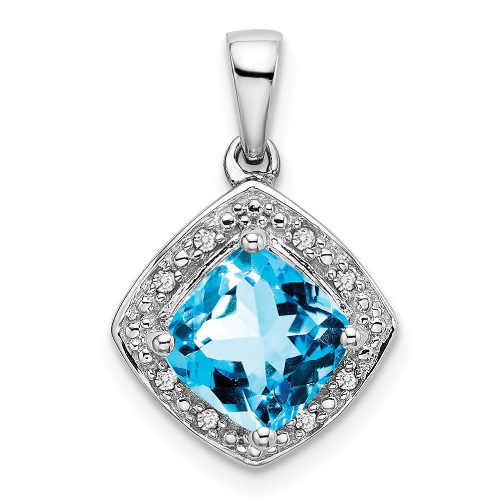 Cushion Gemstone & Diamond Pendants