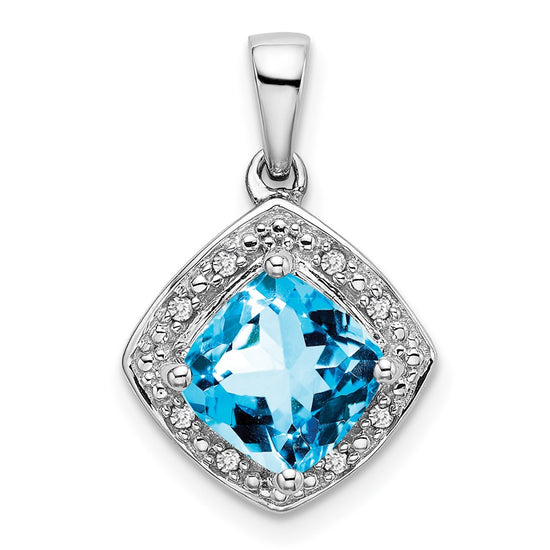 Cushion Gemstone & Diamond Pendants