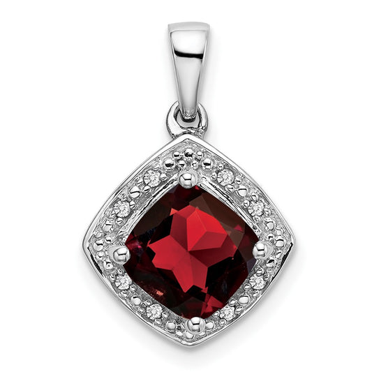Cushion Gemstone & Diamond Pendants
