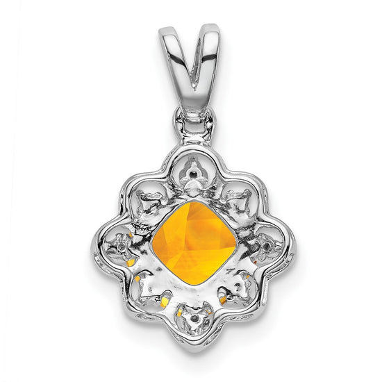 Gemstone and Diamond Scalloped Pendants