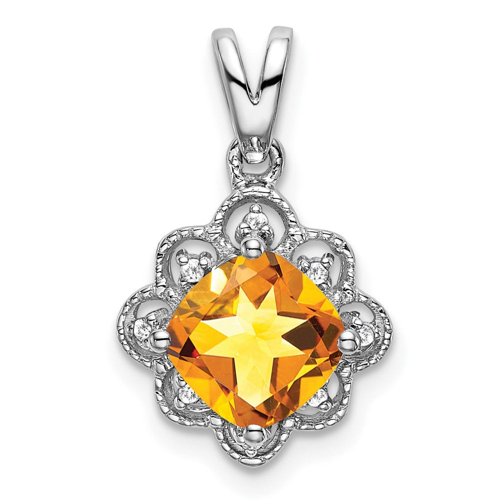 Gemstone and Diamond Scalloped Pendants