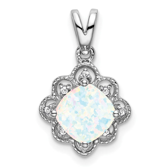 Gemstone and Diamond Scalloped Pendants