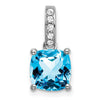 Cushion Gemstone & Diamond Pendants