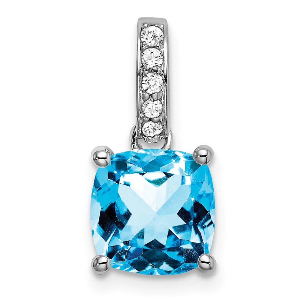 Cushion Gemstone & Diamond Pendants