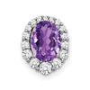 Oval Gemstone and Diamond Halo Pendants