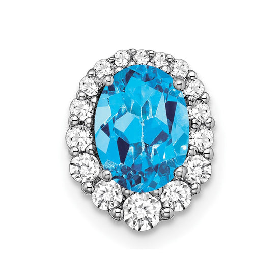 Oval Gemstone and Diamond Halo Pendants