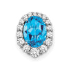 Oval Gemstone and Diamond Halo Pendants