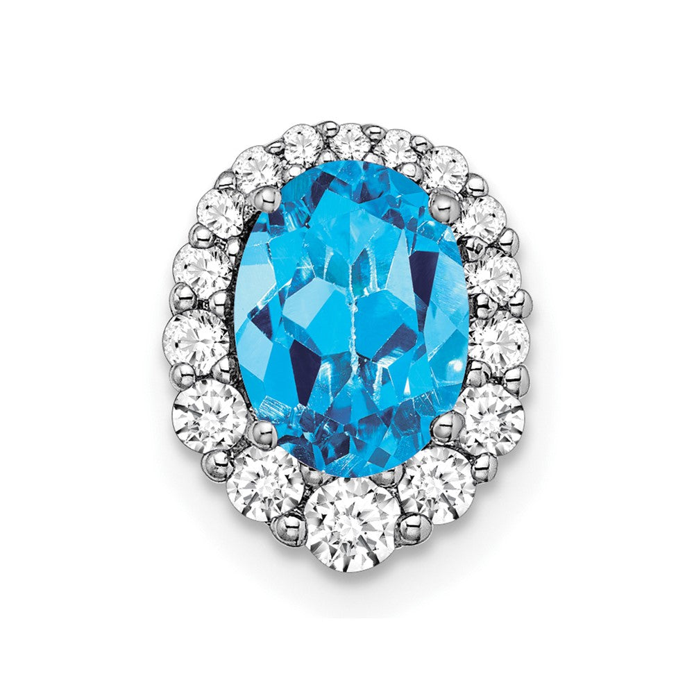 Oval Gemstone and Diamond Halo Pendants