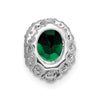 Oval Created Gemstone & LG Diamond Halo Pendants
