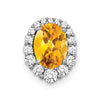 Oval Gemstone and Diamond Halo Pendants
