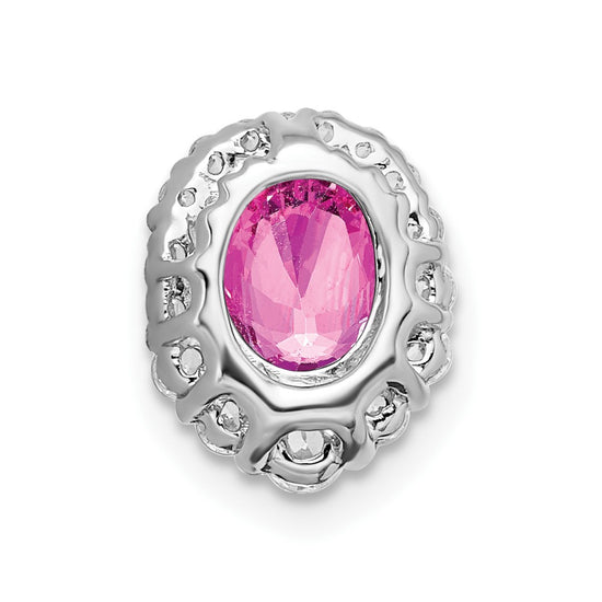 Oval Gemstone and Diamond Halo Pendants