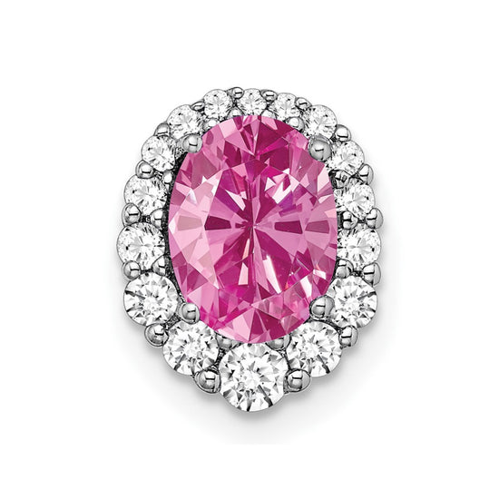 Oval Gemstone and Diamond Halo Pendants