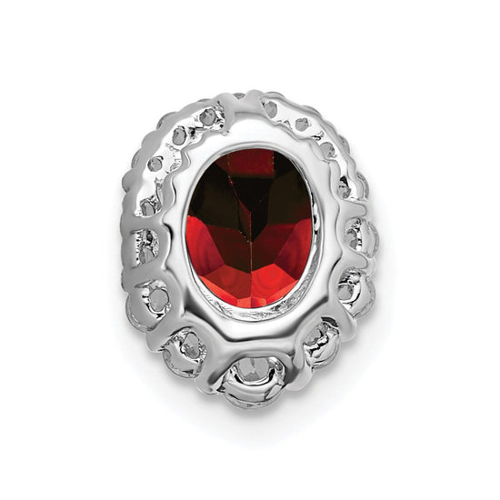 Oval Created Gemstone & LG Diamond Halo Pendants