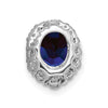 Oval Created Gemstone & LG Diamond Halo Pendants