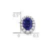 Oval Created Gemstone & LG Diamond Halo Pendants