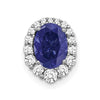 14k White Gold 1/3 carat Lab Grown Diamond VS/SI+ G+ and Lab Created Blue Sapphire Halo Chain Slide Pendant