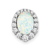 Pure Serenity 14k White Gold 1/3 carat Lab Grown Diamond VS/SI+ G+ and Lab Created Opal Chain Slide