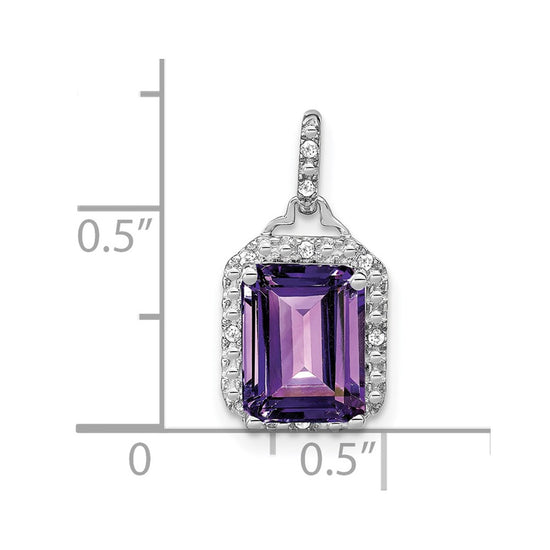 Emerald-Cut Gemstone and Diamond Pendants