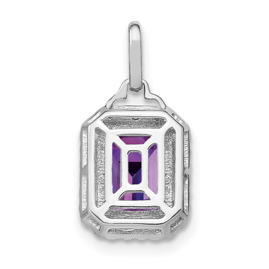 Emerald-Cut Gemstone and Diamond Pendants