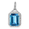 Emerald-Cut Gemstone and Diamond Pendants