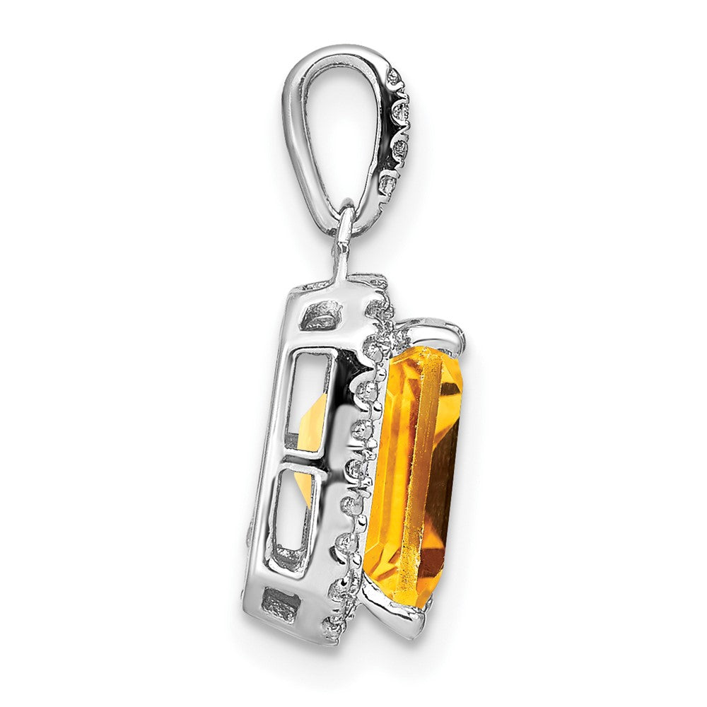 Emerald-Cut Gemstone and Diamond Pendants
