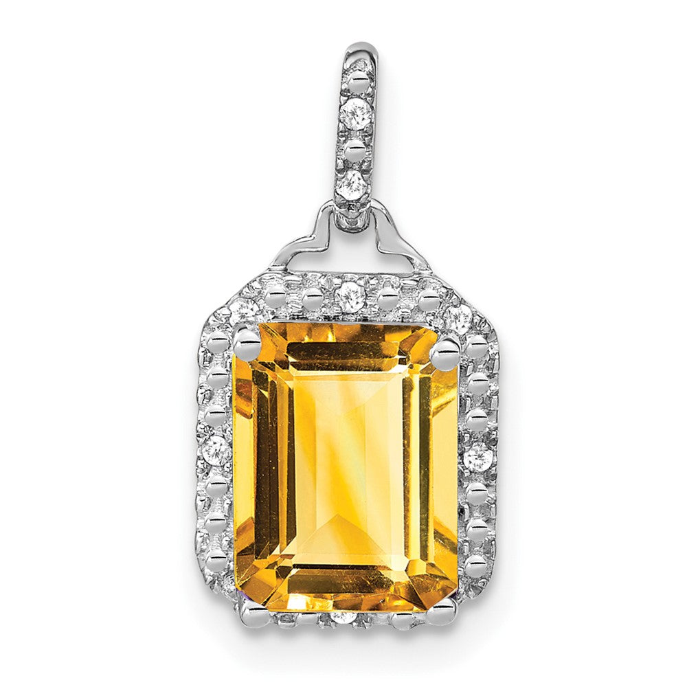 Emerald-Cut Gemstone and Diamond Pendants