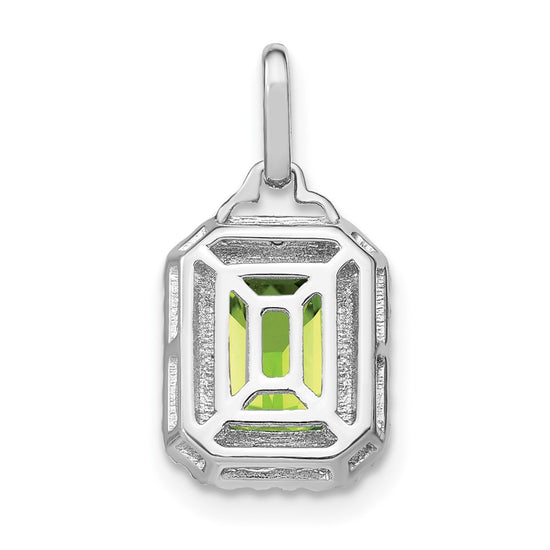 Emerald-Cut Gemstone and Diamond Pendants