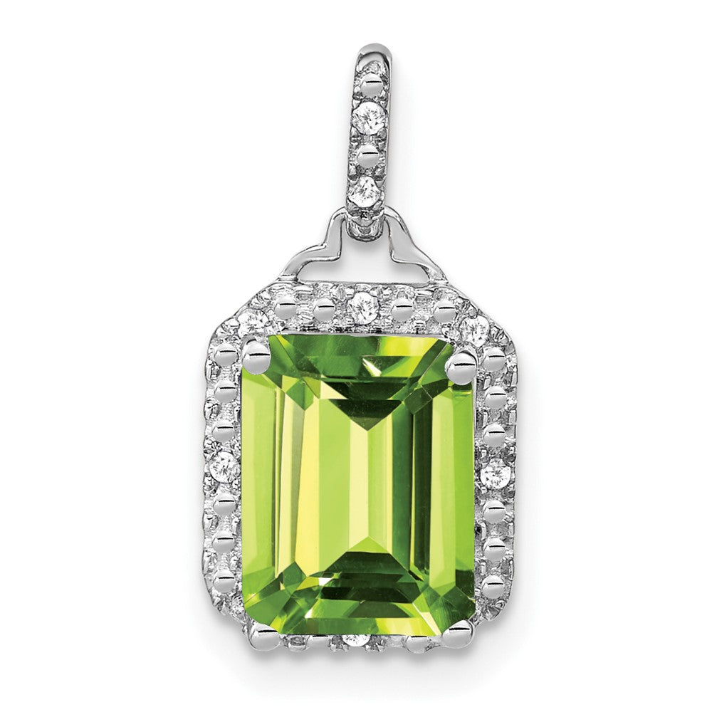 Emerald-Cut Gemstone and Diamond Pendants