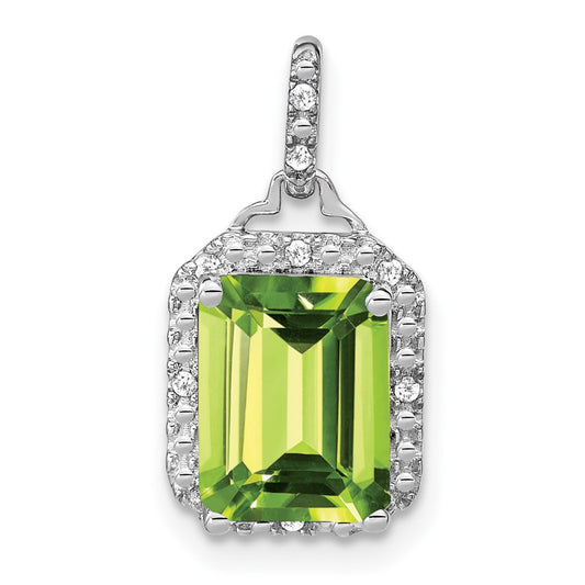 Emerald-Cut Gemstone and Diamond Pendants