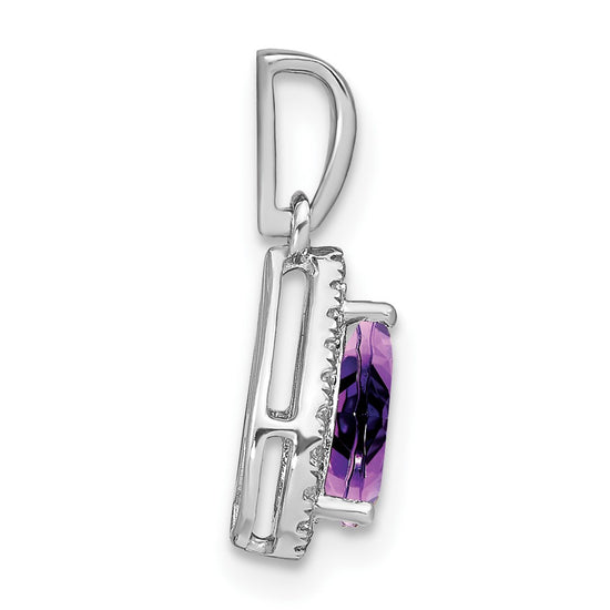 Pear Gemstone and Diamond Halo Pendants