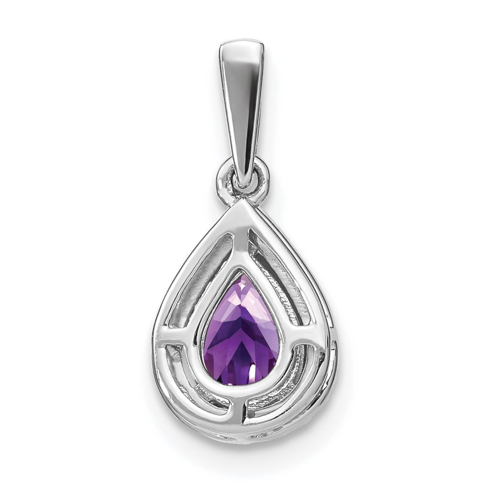 Pear Gemstone and Diamond Halo Pendants