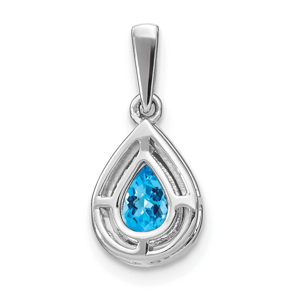Pear Gemstone and Diamond Halo Pendants