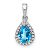 Pear Gemstone and Diamond Halo Pendants
