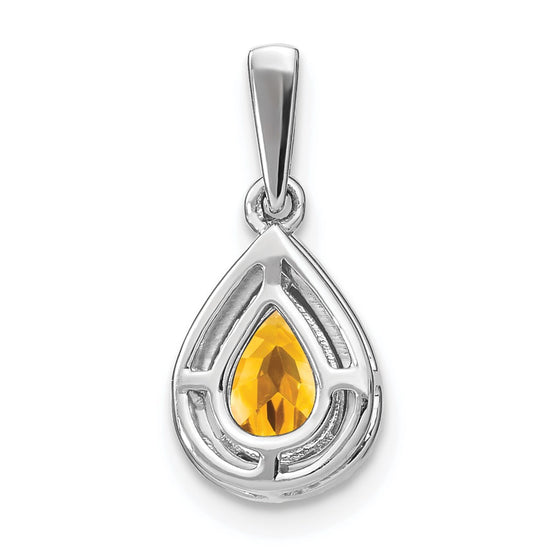 Pear Gemstone and Diamond Halo Pendants