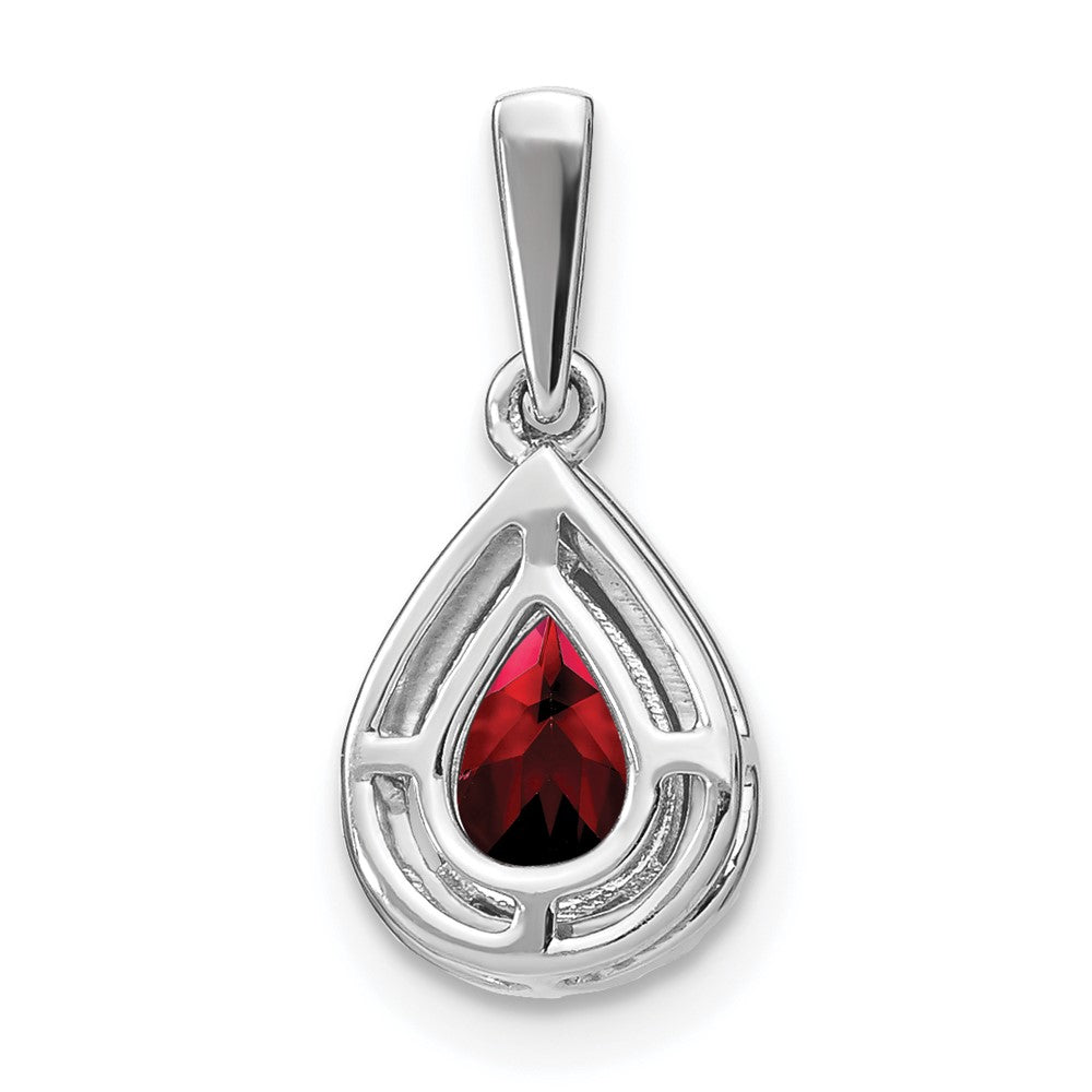 Pear Gemstone and Diamond Halo Pendants