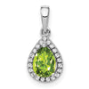 Pear Gemstone and Diamond Halo Pendants