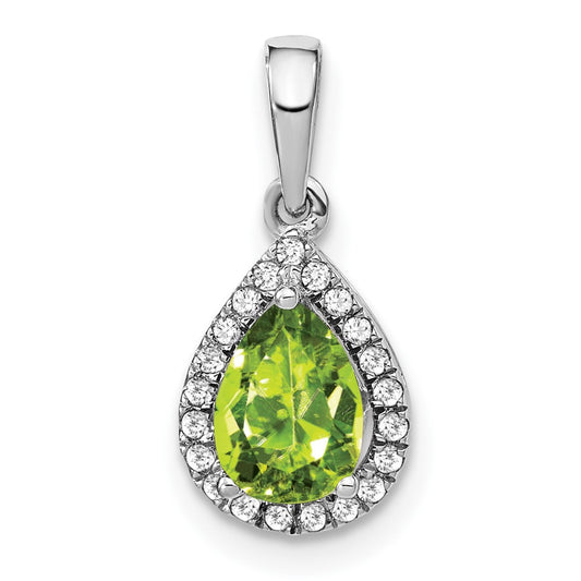 Pear Gemstone and Diamond Halo Pendants