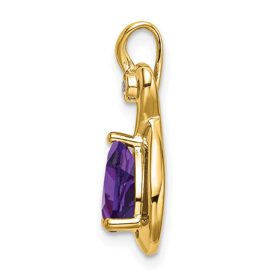 Pear Gemstone & Diamond Pendants