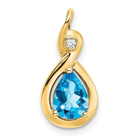 Pear Gemstone & Diamond Pendants