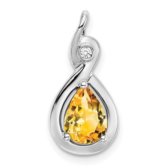 Pear Gemstone & Diamond Pendants