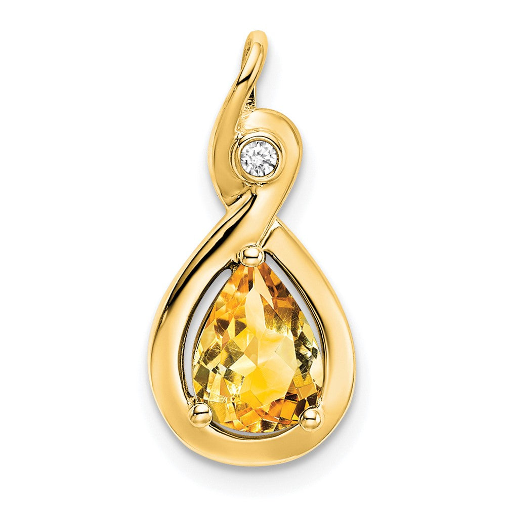 Pear Gemstone & Diamond Pendants