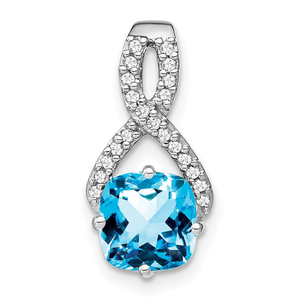 Cushion Gemstone & Diamond Pendants