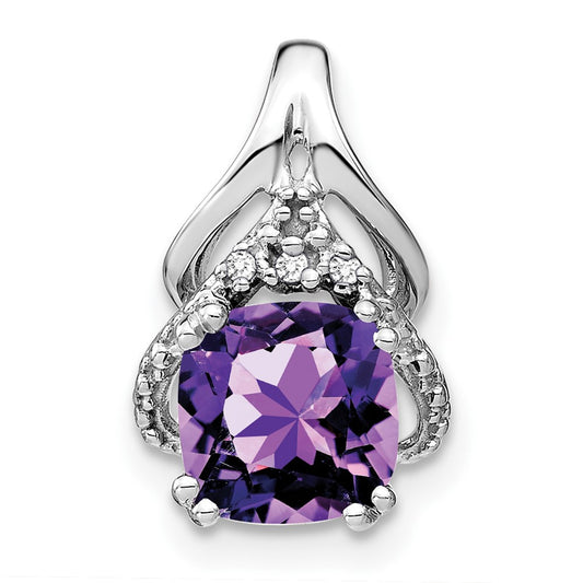 Cushion Gemstone & Diamond Pendants