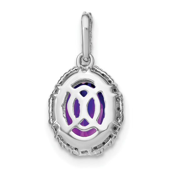 Oval Gemstone and Diamond Halo Pendants
