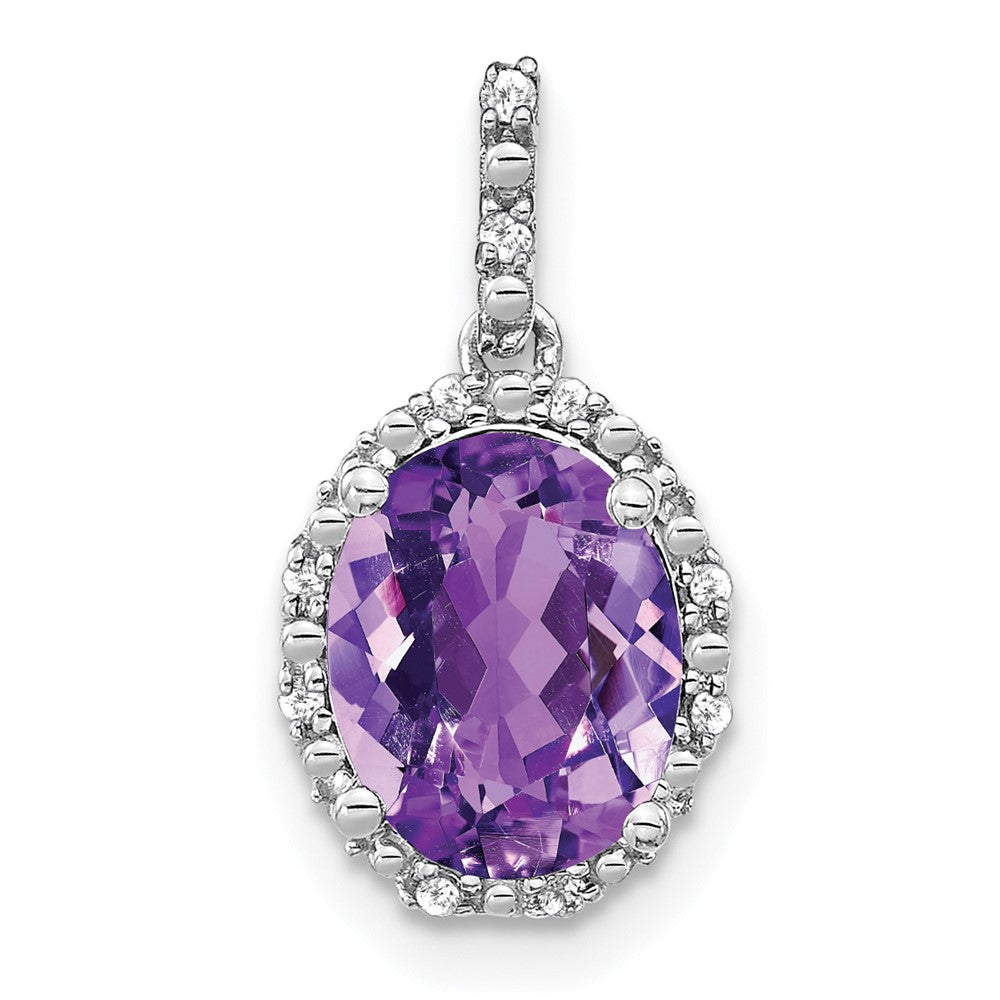 Oval Gemstone and Diamond Halo Pendants