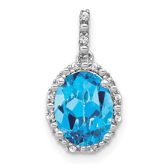 Oval Gemstone and Diamond Halo Pendants