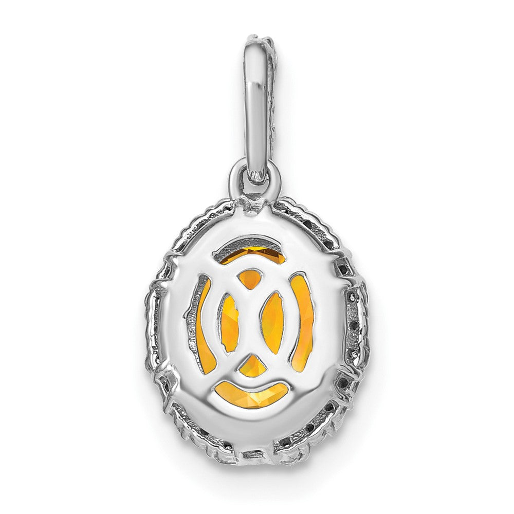 Oval Gemstone and Diamond Halo Pendants