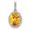 Oval Gemstone and Diamond Halo Pendants